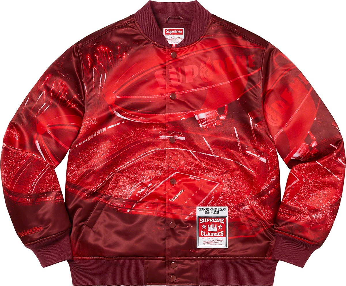 Supreme®/Mitchell & Ness® Stadium Satin Varsity Jacket view 7